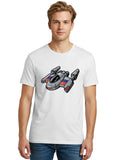Futuristic-Spaceship Mens Graphic Tee, 100% Cotton, Casual Summer Wear