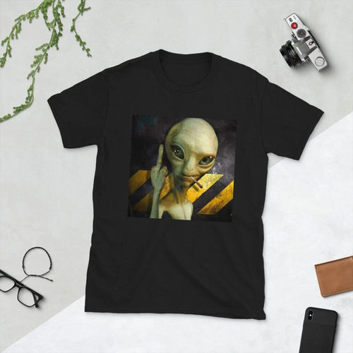ALIEN EXTRATERRESTRIAL FINGER FUN GRAPHIC TRENDY Short-Sleeve Unisex T-Shirt