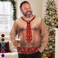 Custom Funny Ugly Sweatshirt - Personalized Christmas Birthday Gifts For Men - Dressed Up In Festive Tie