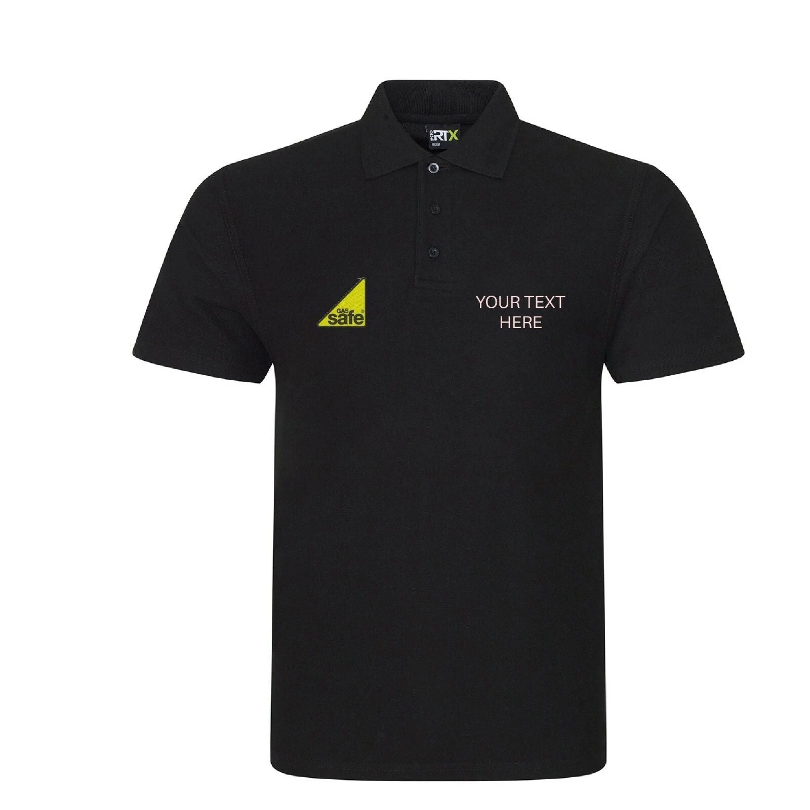 Embroidered Polo shirt plumber with gas safe logo / company name Personalised