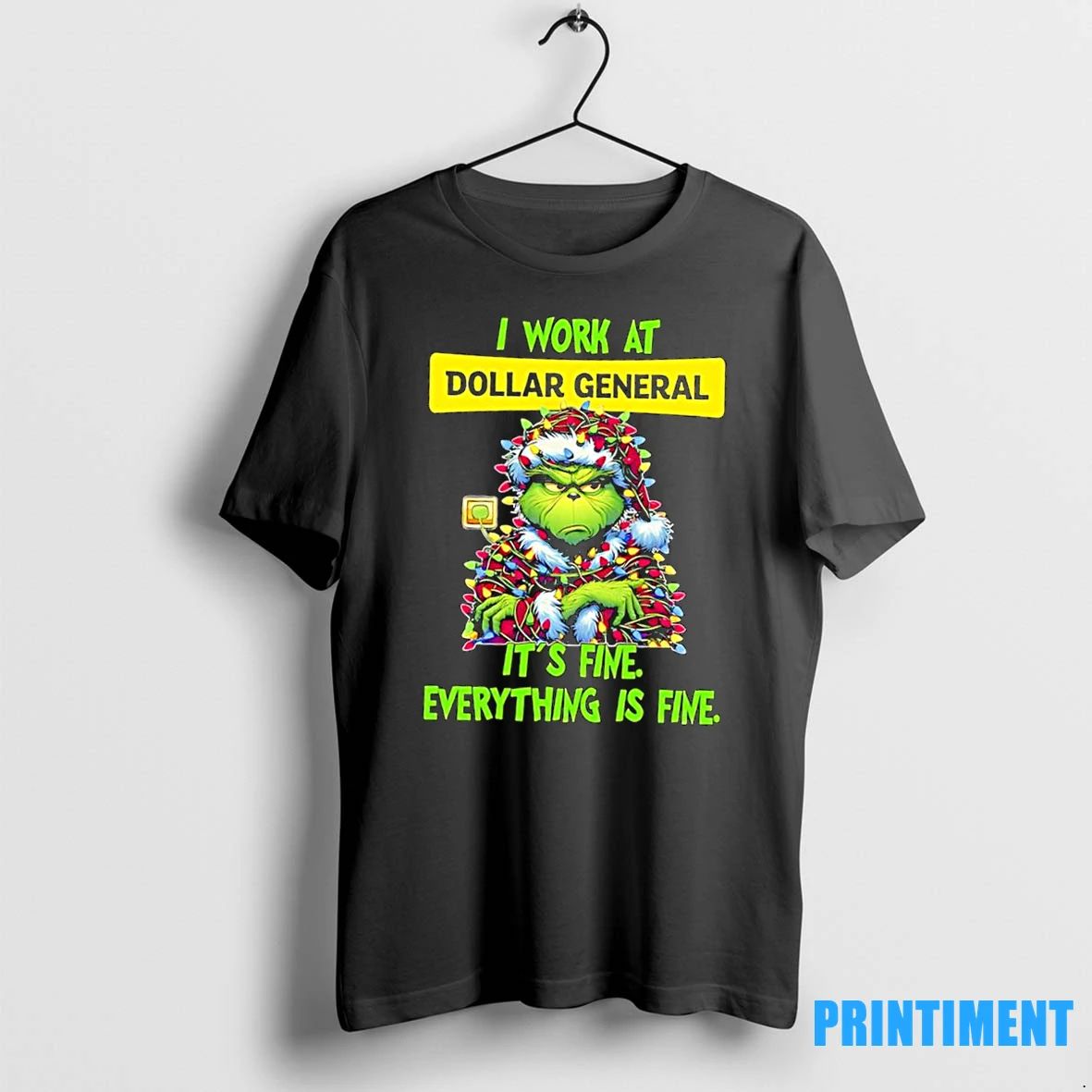Grinch I Work At Dollar General Logo Its Fine Everything Is Fine Tshirts Sweater
