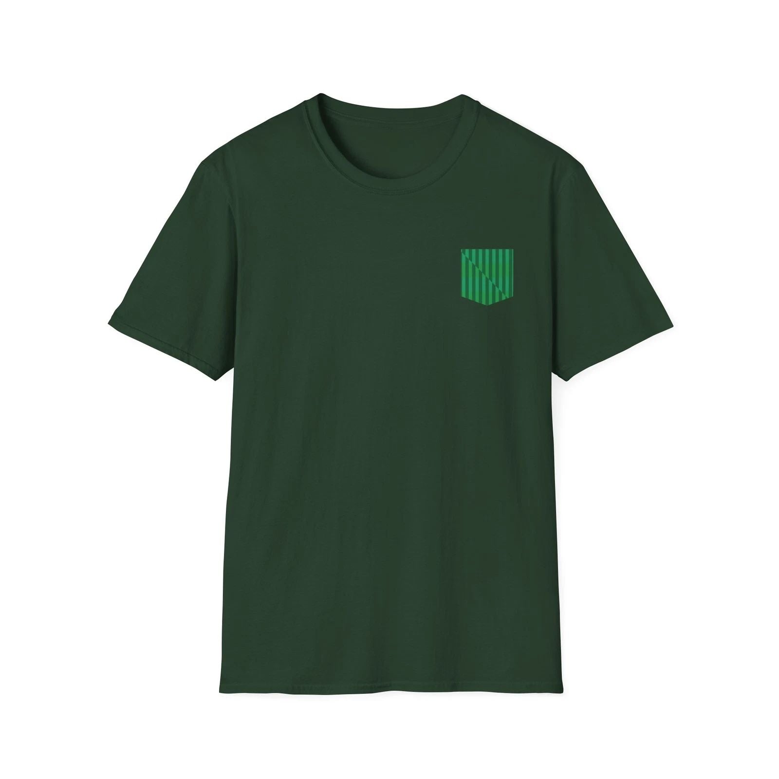 COLOR FAKE POCKET Geometric Design T-Shirt Green Funny Trendy Lifestyle Fashion