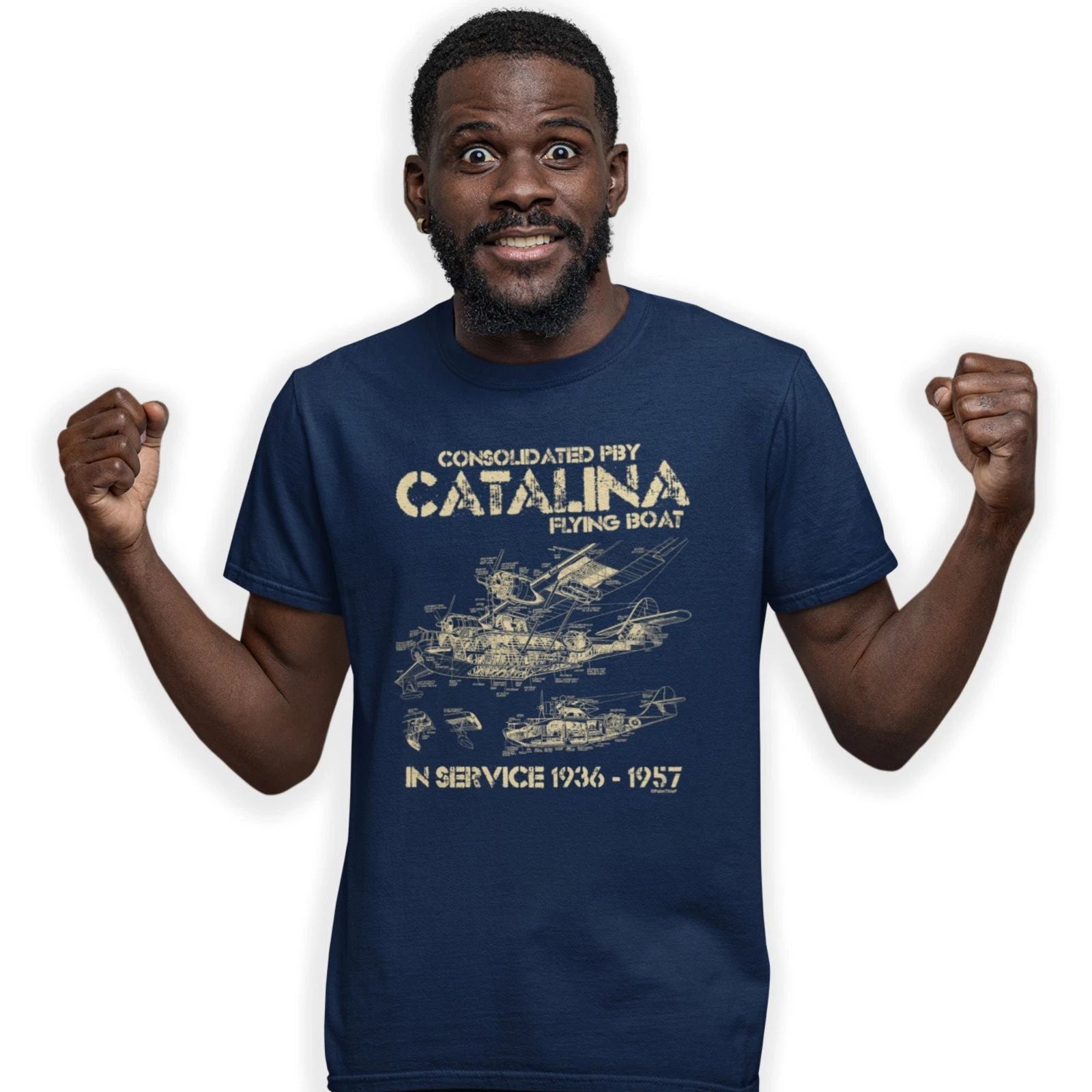 Consolidated PBY Catalina Flying Boat Blueprint T-Shirt Birthday Gift