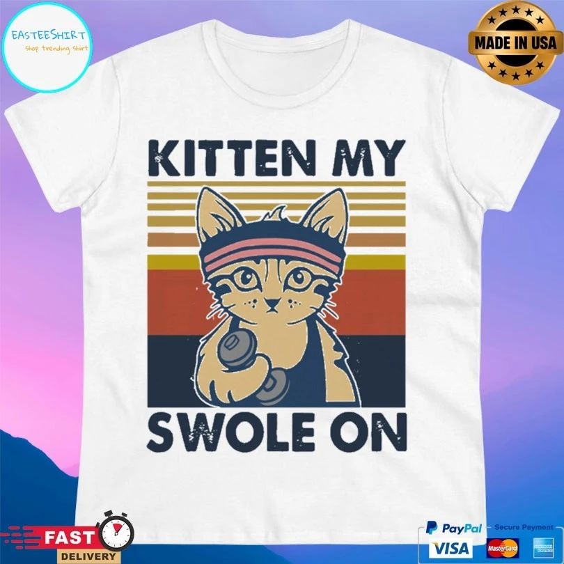 Strong Cat Kitten My Swole On Vintage T-shirt