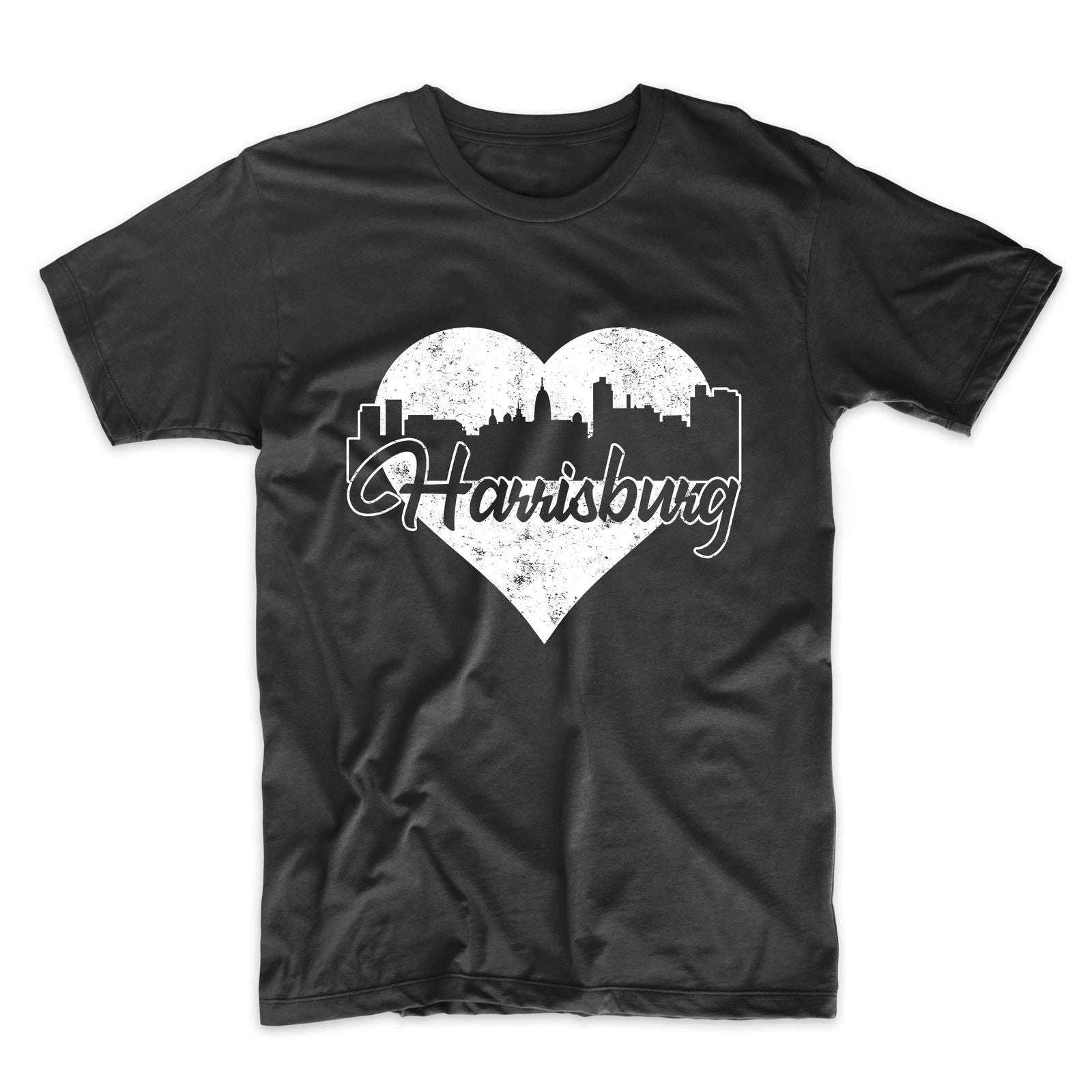 Men's Harrisburg Shirt - Retro Harrisburg Pennsylvania Skyline Heart T-Shirt