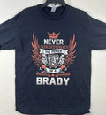 Never Underestimate The Power Of A Brady T-Shirt Mens M Long Sleeve Blue