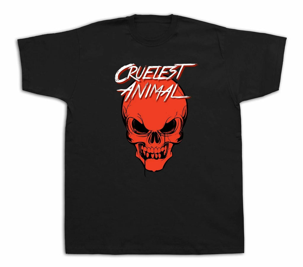 New Mens cotton Tshirt print Cruelest Animal freak skull funny stylish design