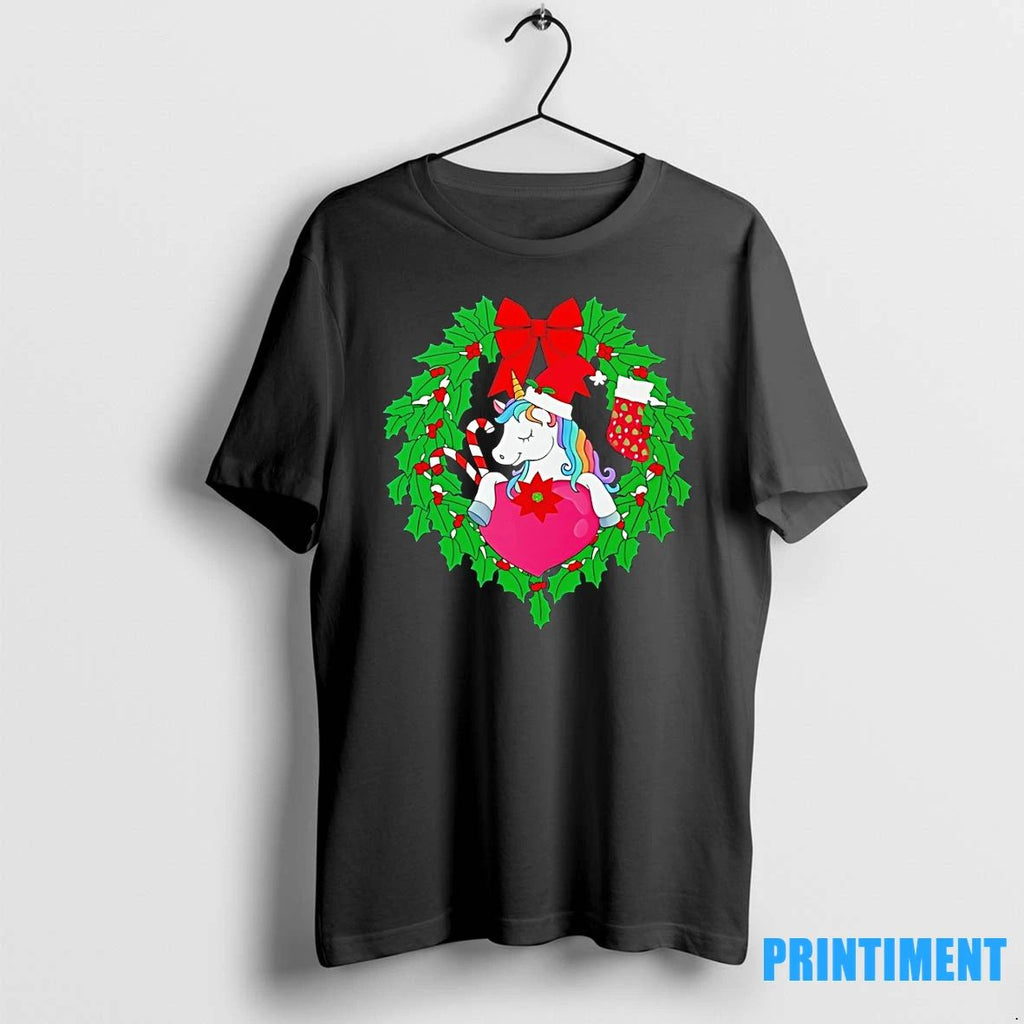 Wreath Unicorn Heart Candy Cane Christmas Tshirts Sweater