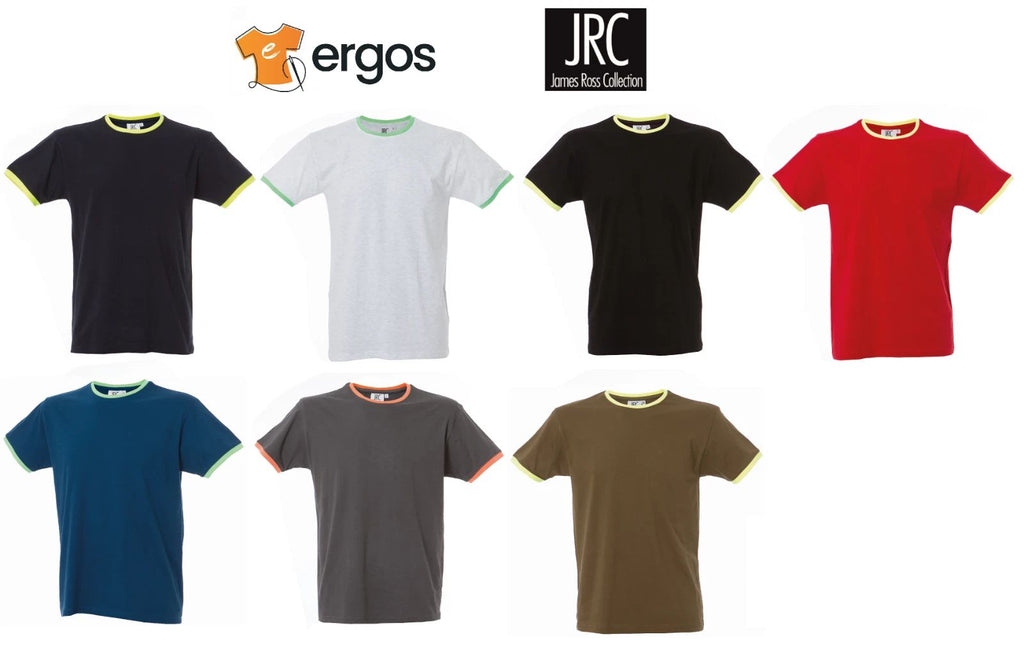 JRC T-Shirt LIPSIA Men's Fluo Crew Neck Short Half Sleeve Jersey 100% Cotton