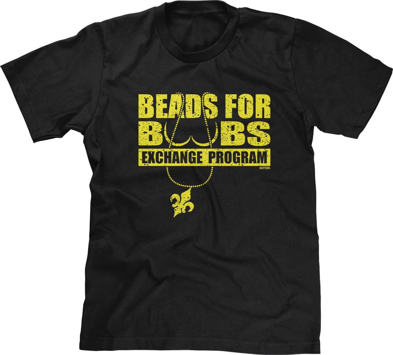 Beads For Boobs Exchange Program Mardi Gras New Orleans Nola Funny Joke Mens Tee