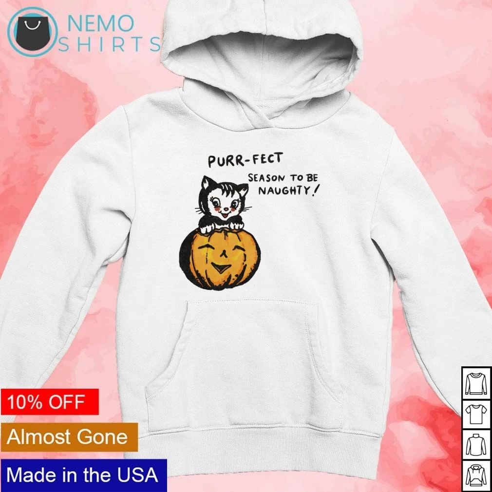 Purr-fect Season to Be Naughty Halloween Cat shirt