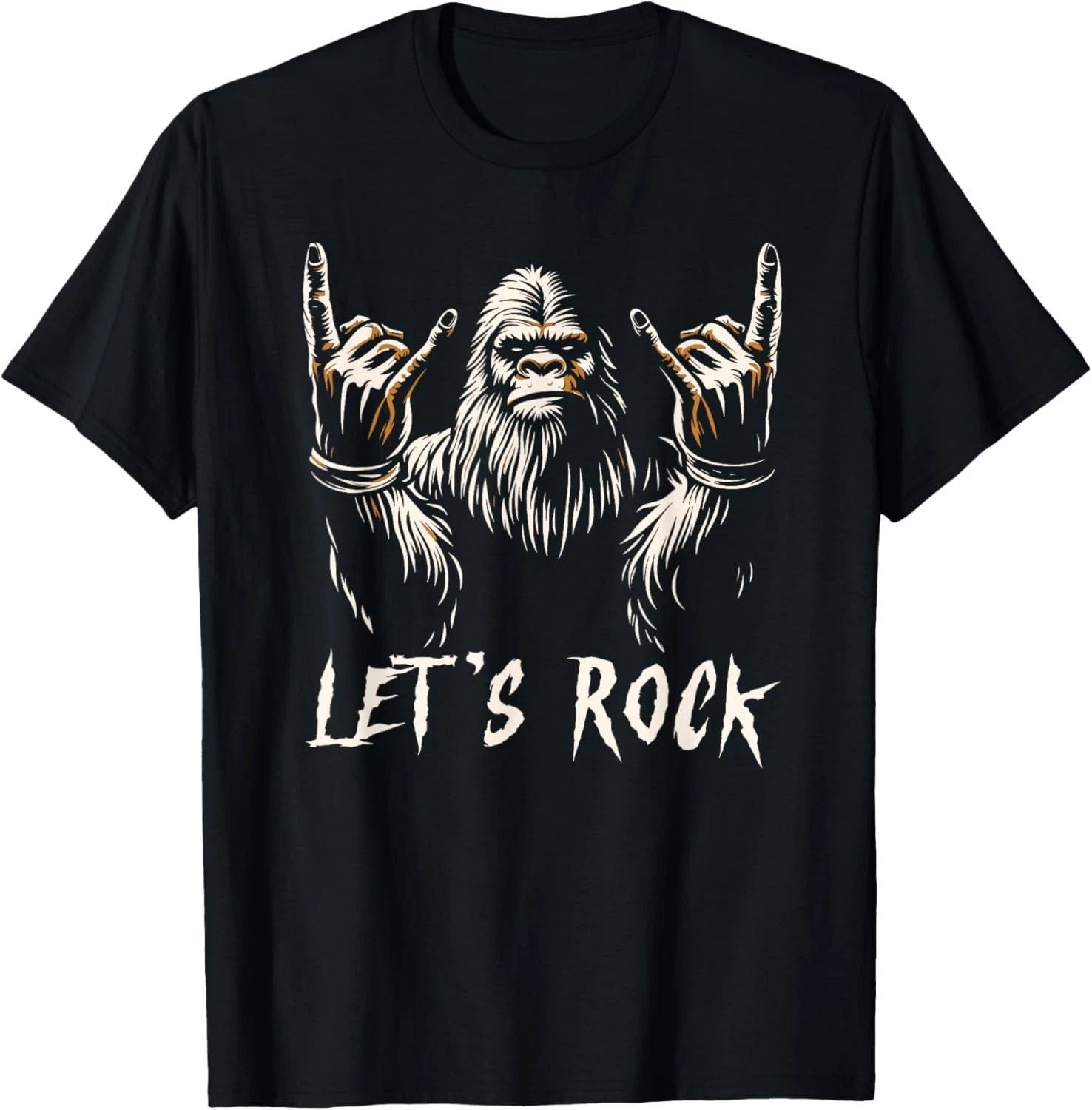 Bigfoot Rock On Funny Sasquatch Rock and Roll Let's Rock T-Shirt