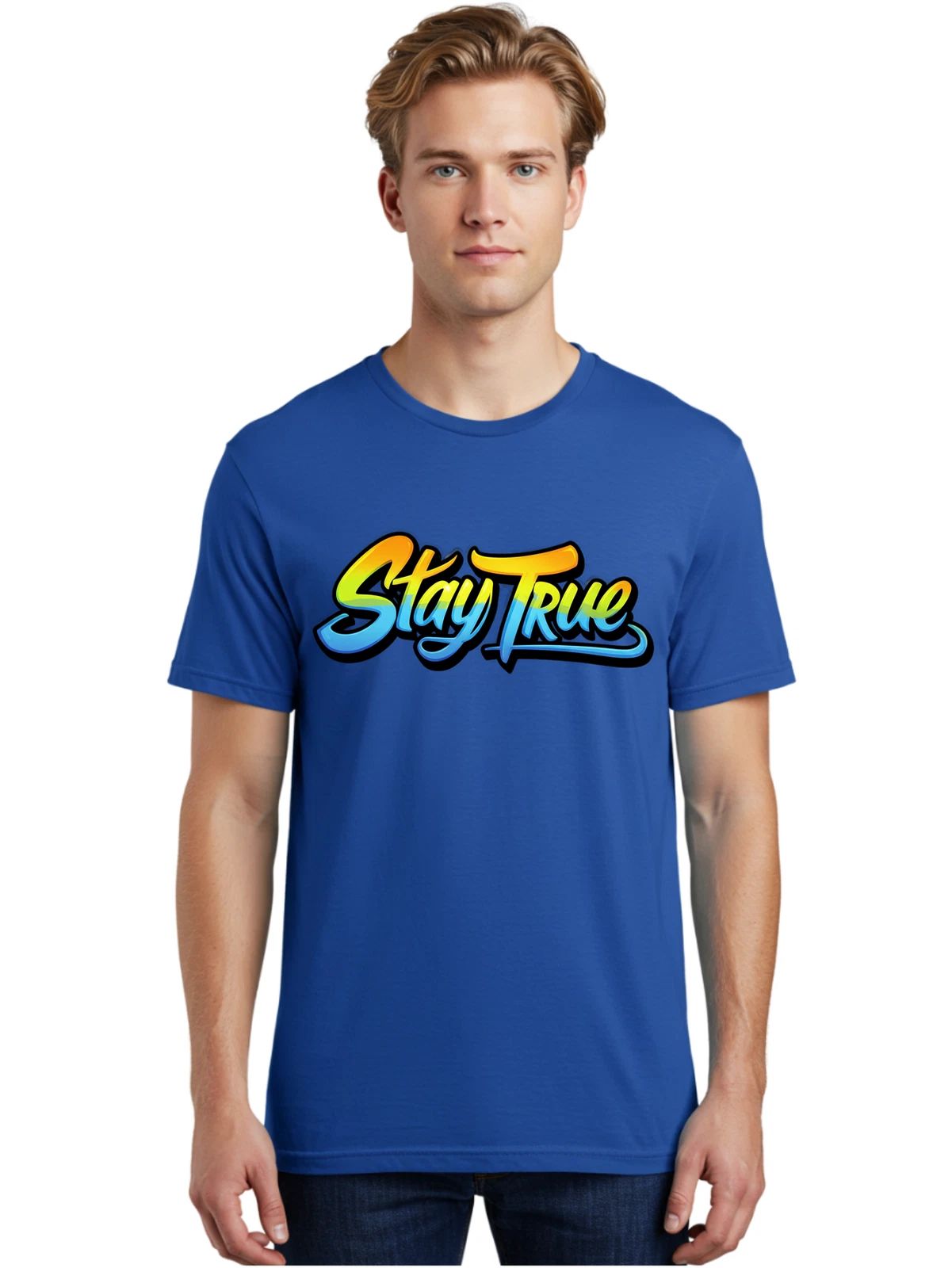 Stay-True-13 Mens Graphic Tee, 100% Cotton, Casual Summer Wear
