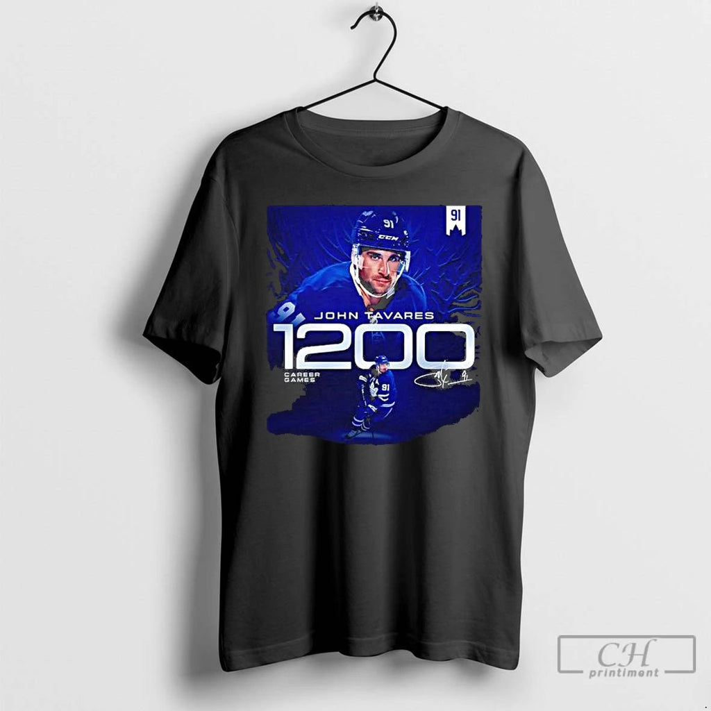 Premium John Tavares 1200 Career Games Signature T Shirts