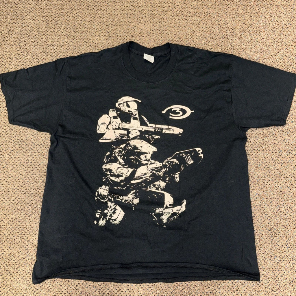 Vintage Halo 3 A Hero Must Rise Shirt XL Video Game Promo Double Sided Tee Y2K