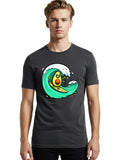 Avocado-Surfing Mens Graphic Tee, 100% Cotton, Casual Summer Wear