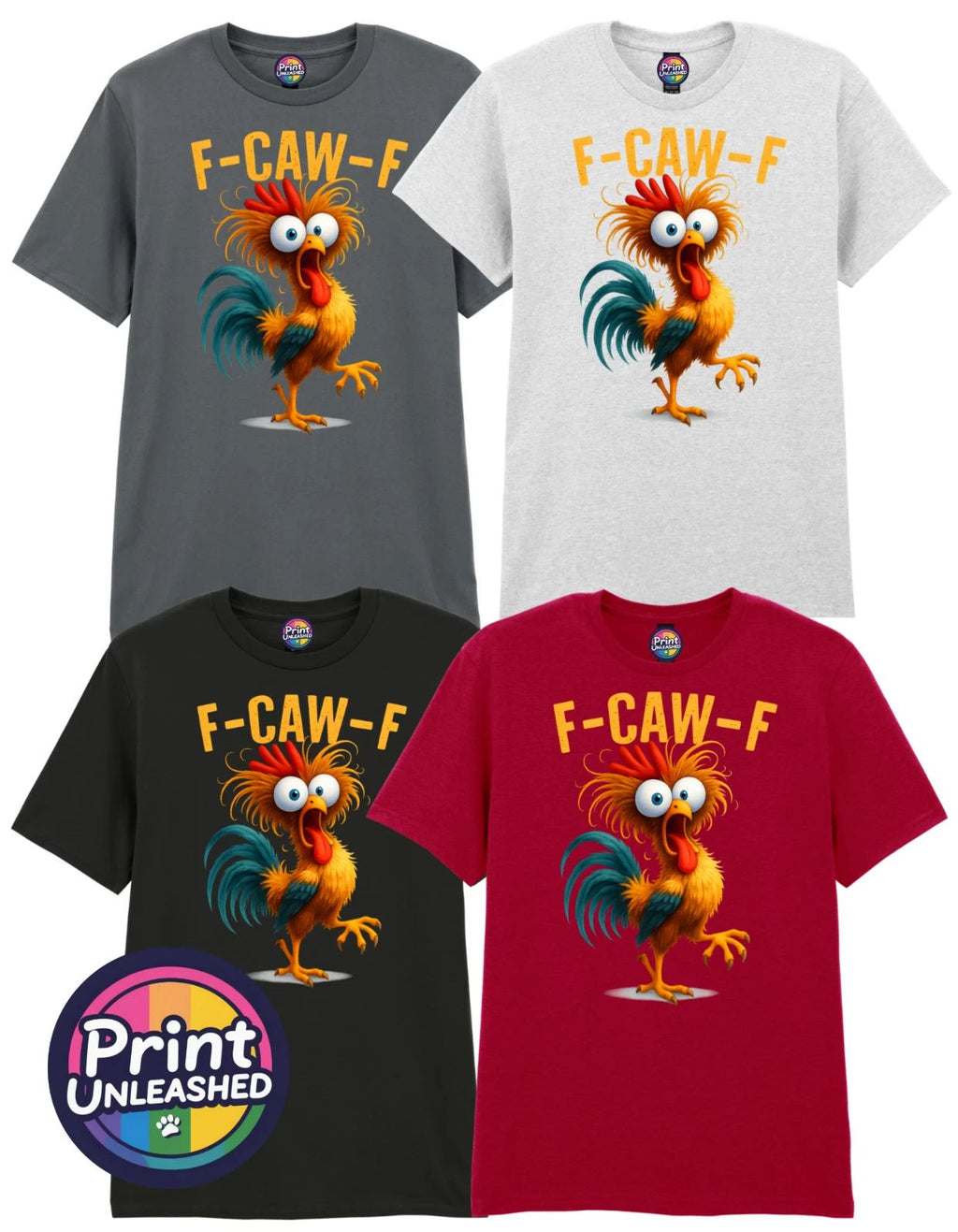 F-CAW-F Funny Slogan T-Shirt Chicken⭐Unisex S-2XL Fun Quirky Gift Printed Tee UK