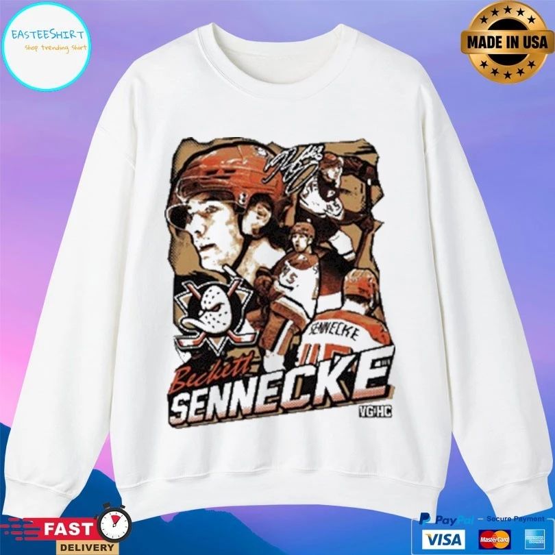 Anaheim Ducks Beckett Sennecke The Kid Collage T-shirt