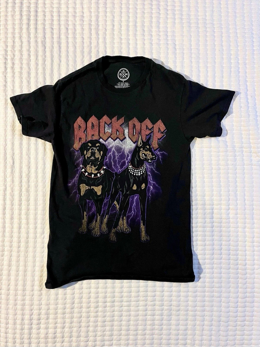 DOM Dog Graphic Print Men's Black Short Sleeve T-Shirt Size S