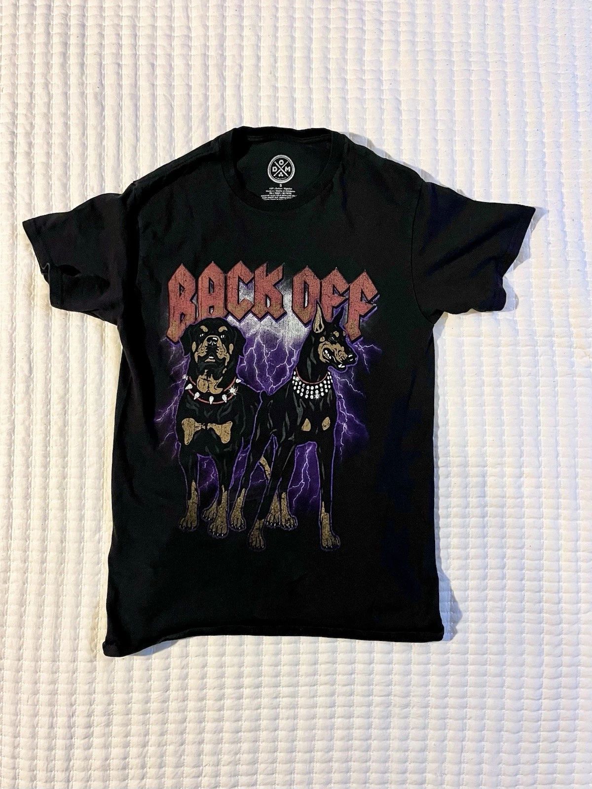 DOM Dog Graphic Print Men's Black Short Sleeve T-Shirt Size S