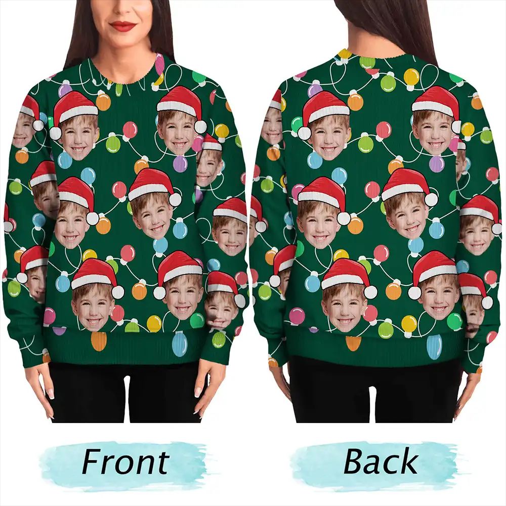Custom Photo Funny Family Face - Personalized Unisex Ugly Sweater