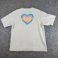 Nerdy Shirt Mens Small Beige Crew Neck Short Sleeve Graphic Stretch Pullover