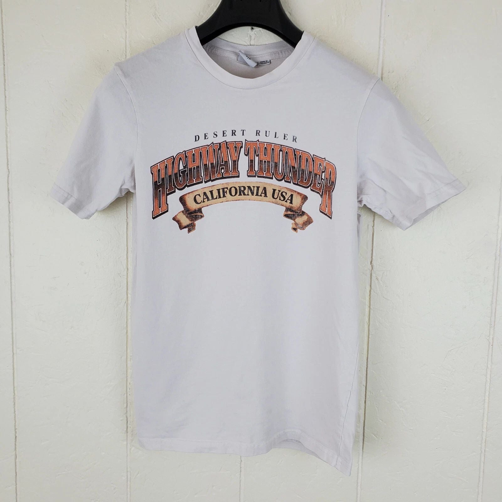 T Bar x Cotton On Shirt Mens Small White Graphic Crew Neck Short Sleeve Stretch