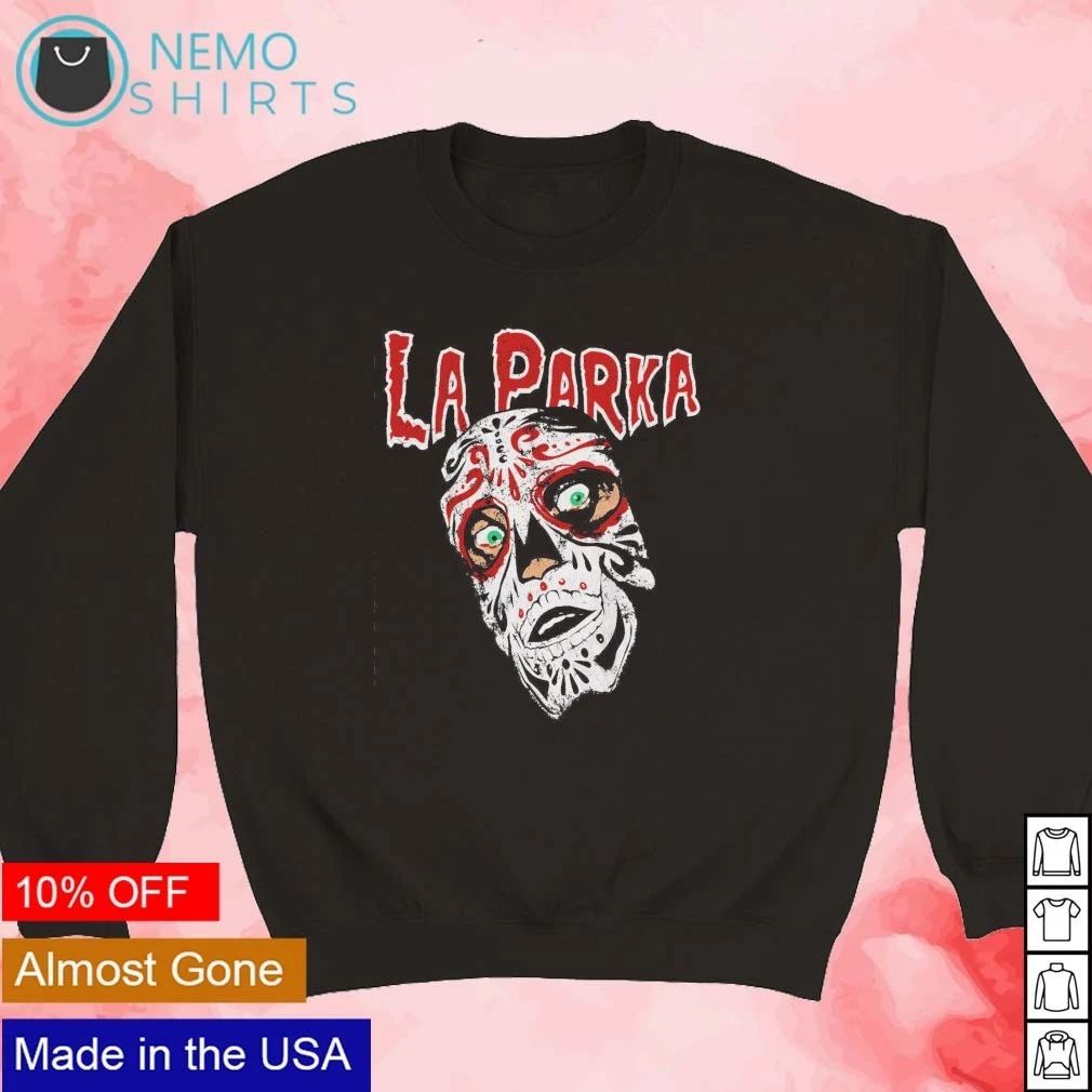 La Parka Distressed Sugar Skull Lucha Libre shirt