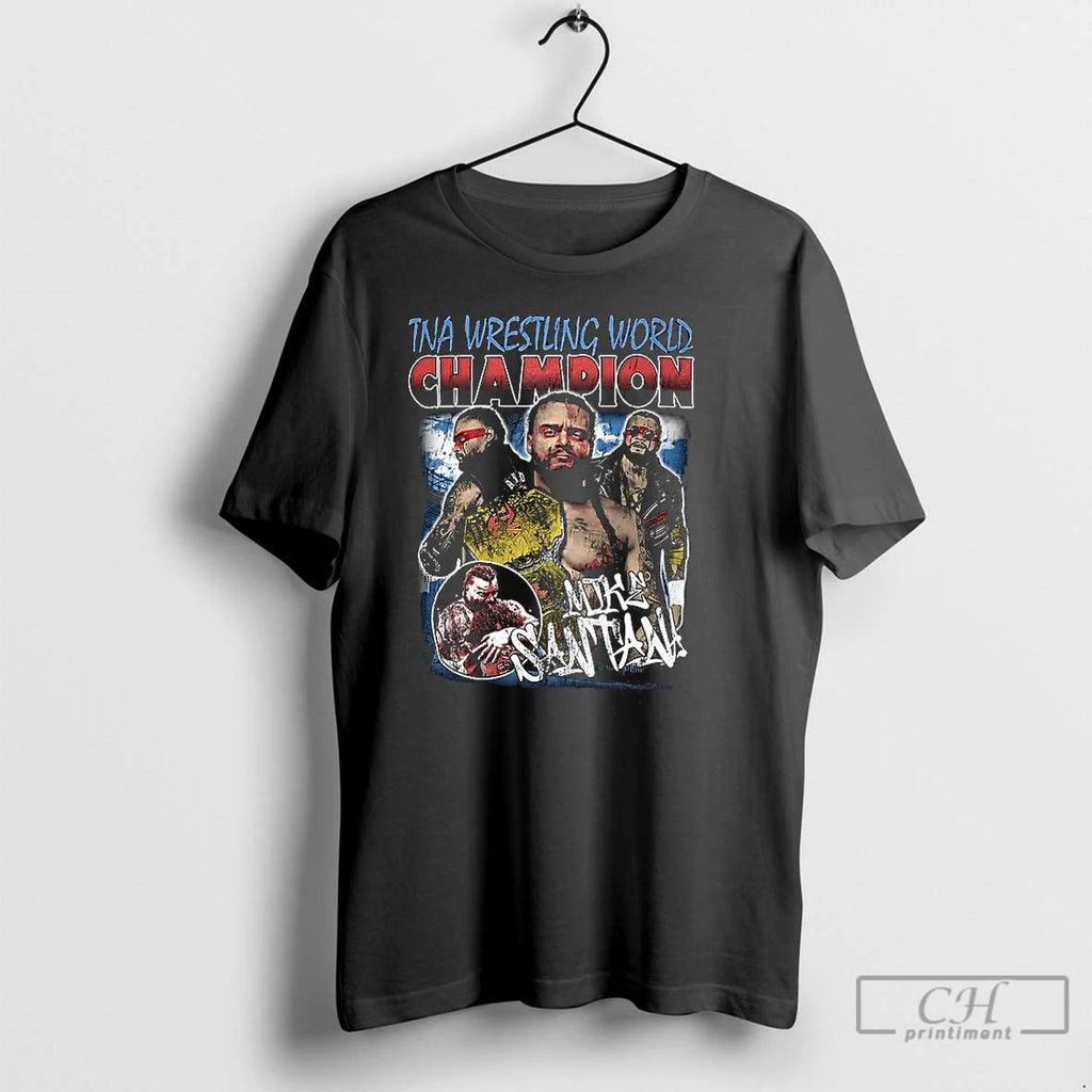 Classic Mike Santan Tna Wrestling World Champion Vintage Collage T Shirts