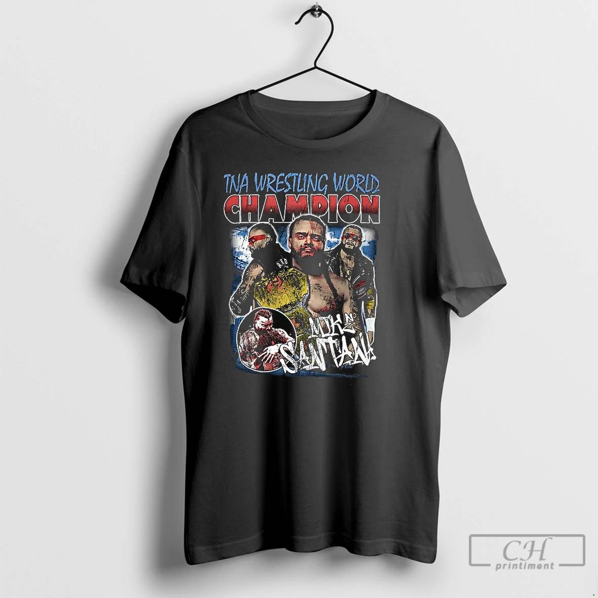 Classic Mike Santan Tna Wrestling World Champion Vintage Collage T Shirts