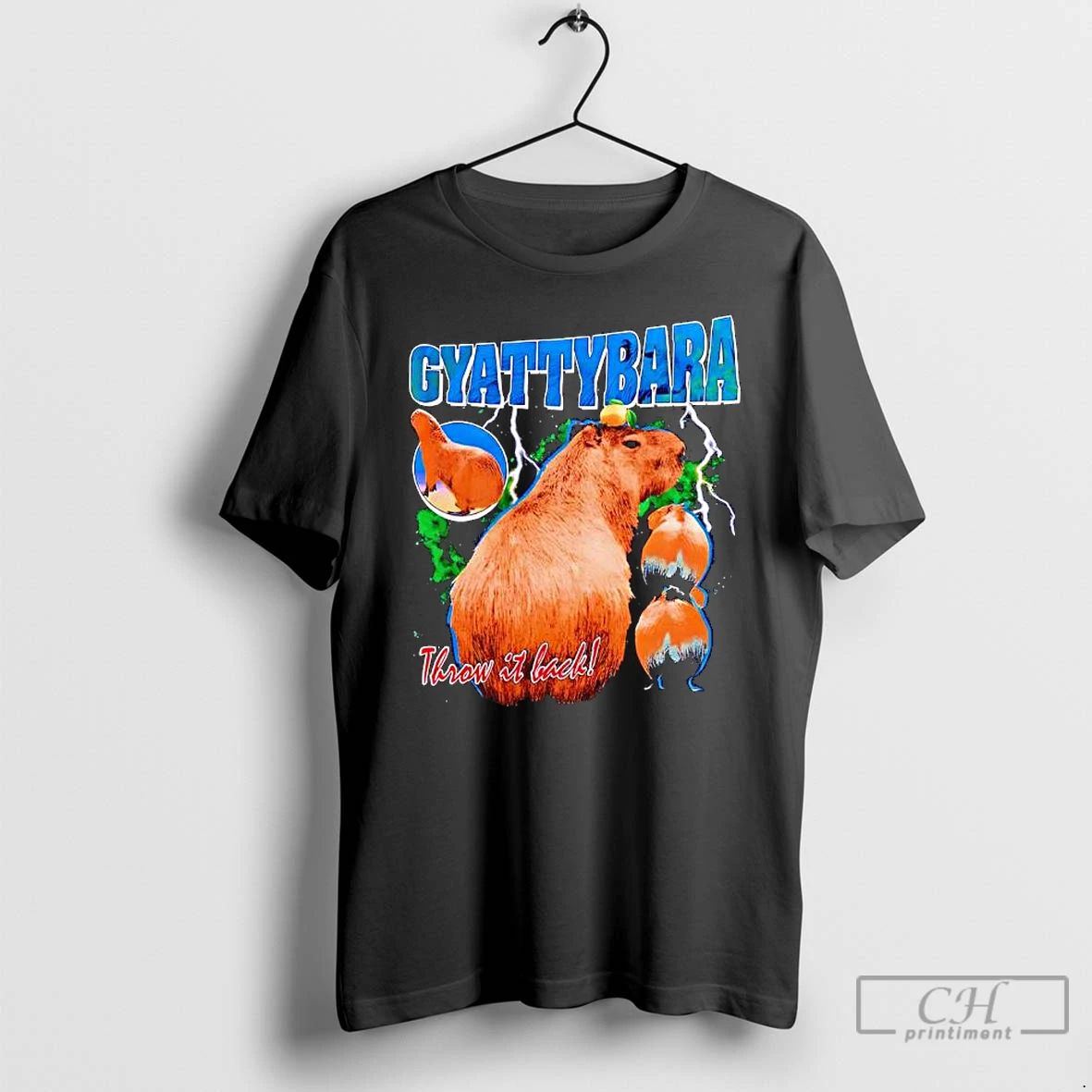 Premium Gyattybara Capybaras Throw It Back Graphic T Shirts