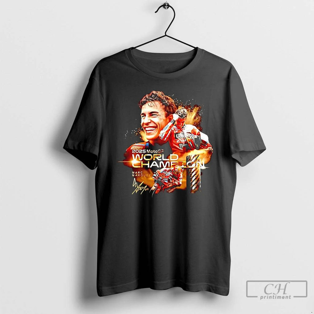Premium Marc Marquez 2025 Motogp World Champion Signature T Shirts