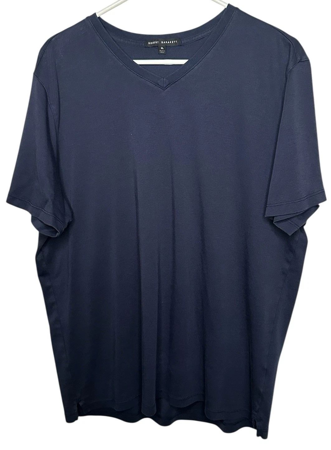 Robert Barakett V-Neck T Shirt Mens XL Blue Soft Pima Cotton