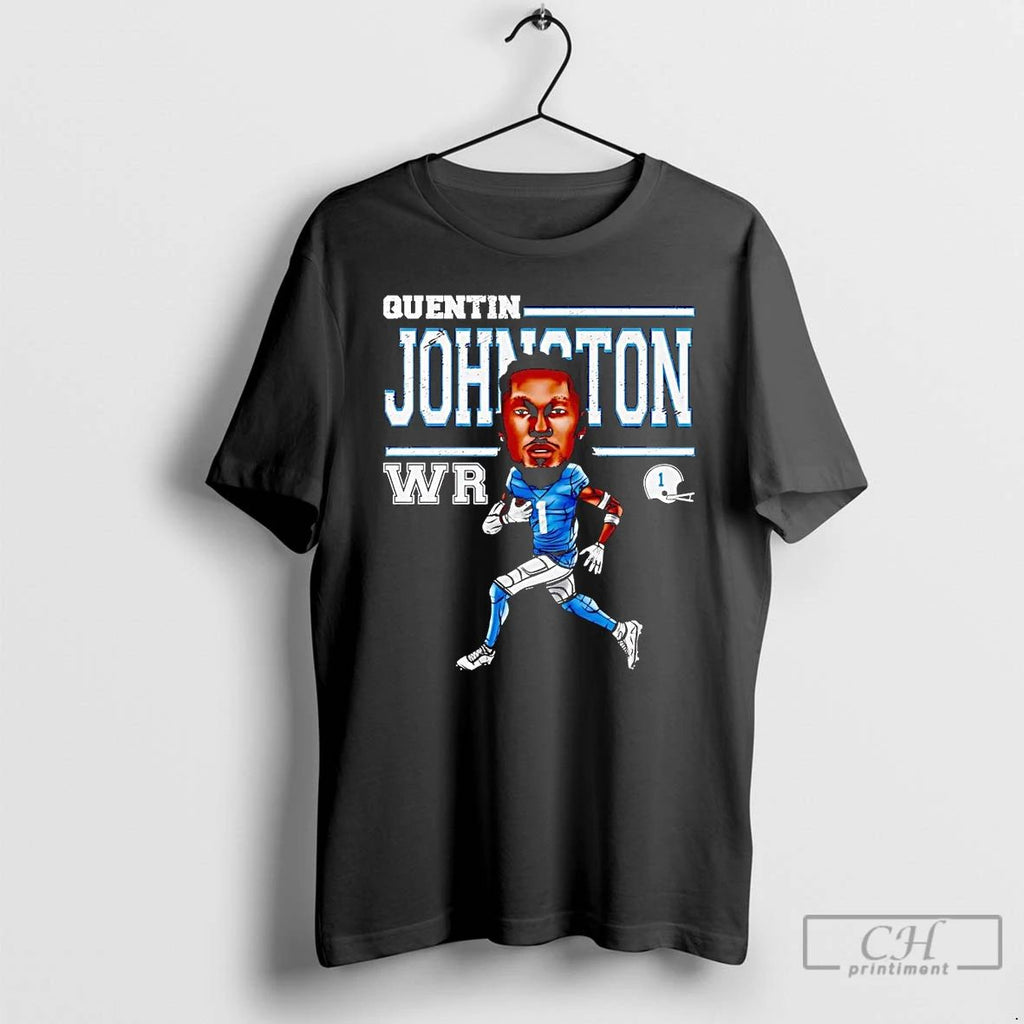 Classic Quentin Johnston Cartoon Running Los Angeles Chargers T Shirts