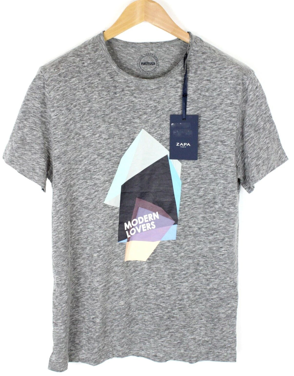 Zapa Modern Lovers Men's Large Short Sleeve Heather Grey Round Neck T-Shirt