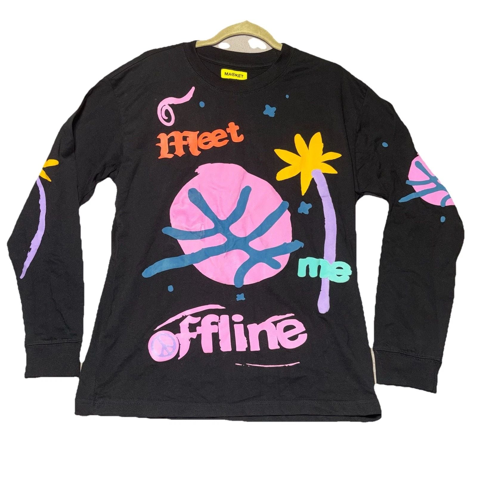 Chinatown Market Shirt Medium Black Pullover T Tee Streetwear Double Sided NWT