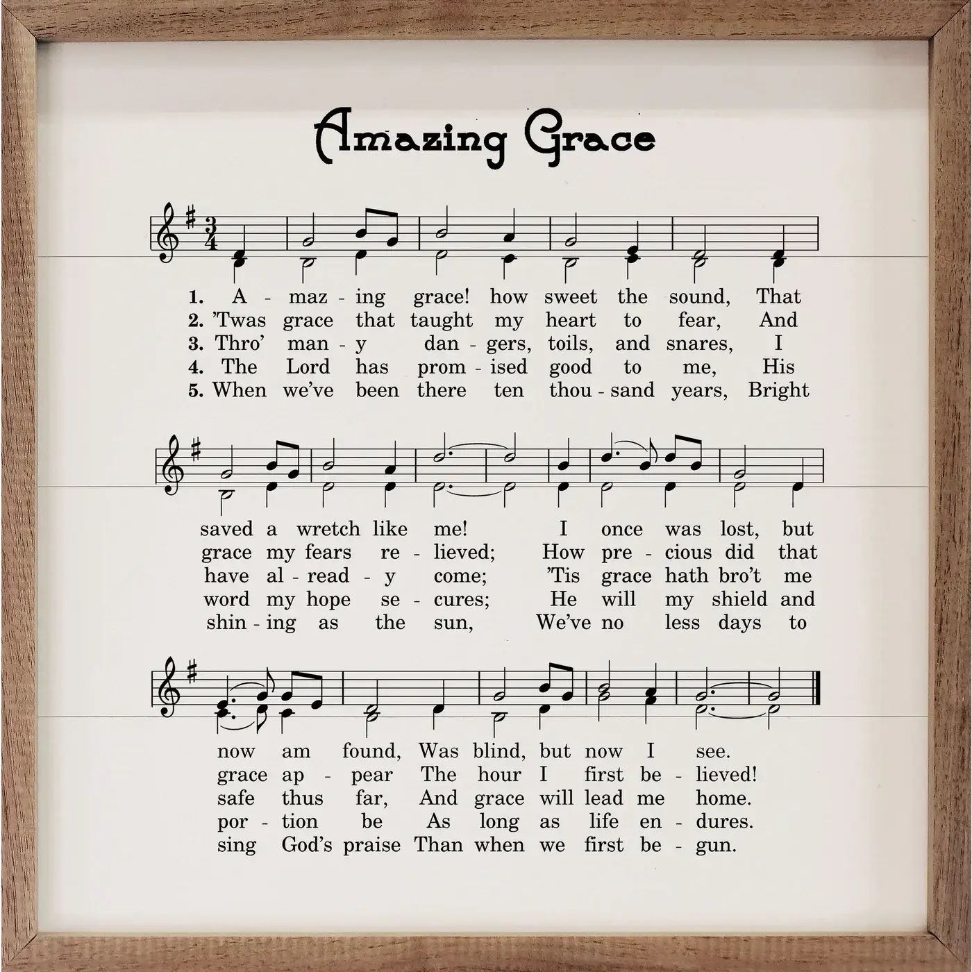 Amazing Grace Sheet Music White