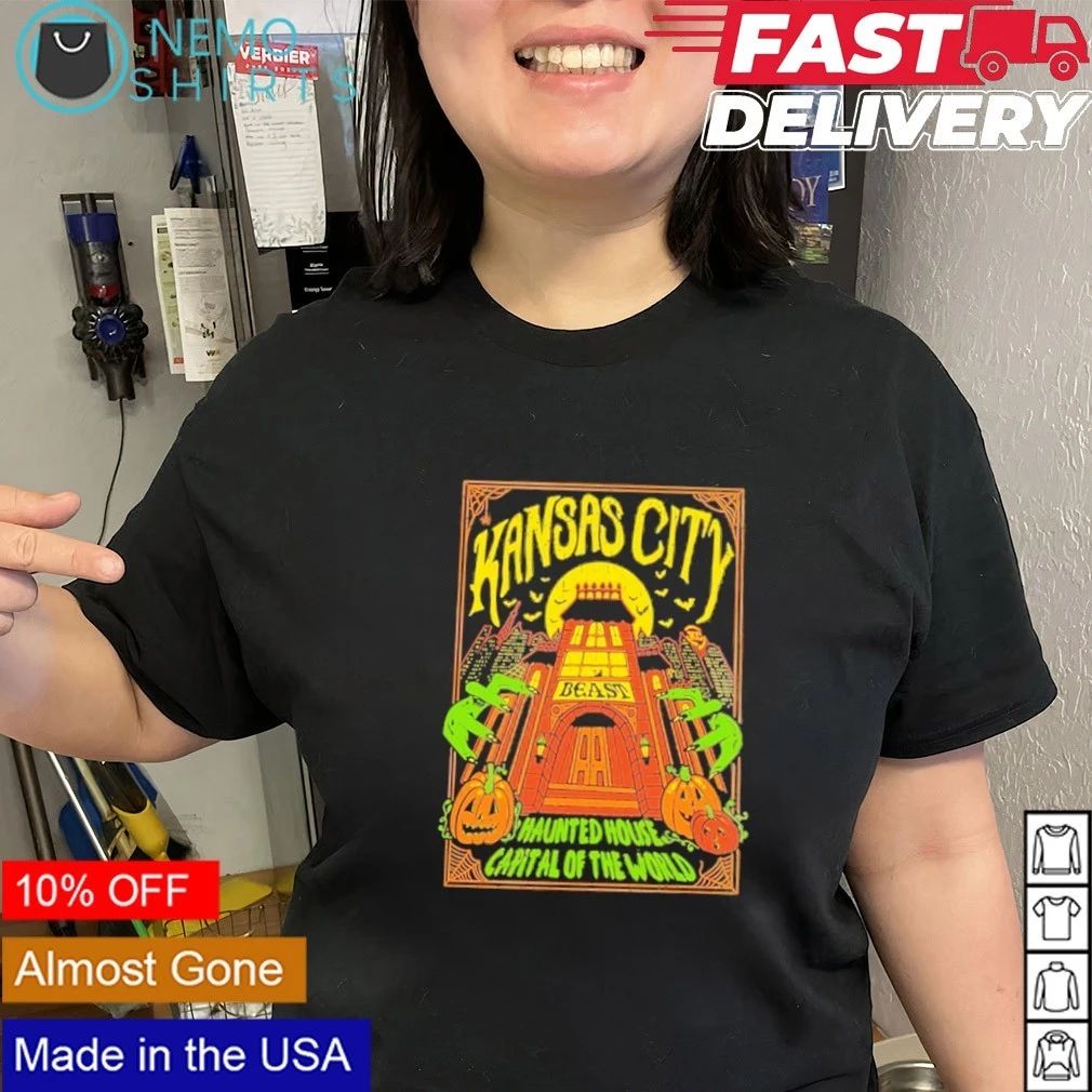 Kansas City Haunted House Capital of the World Pigment Black Street Halloween shirt