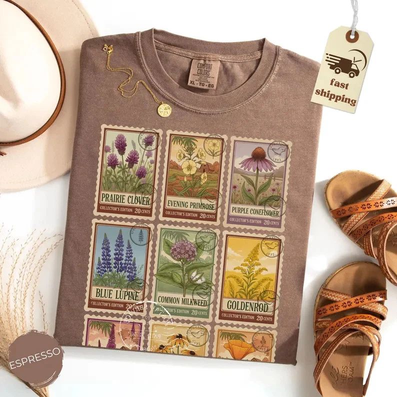 Wildflowers Boho Comfort Tee Shirt Nature Lover Gift Soft Relax