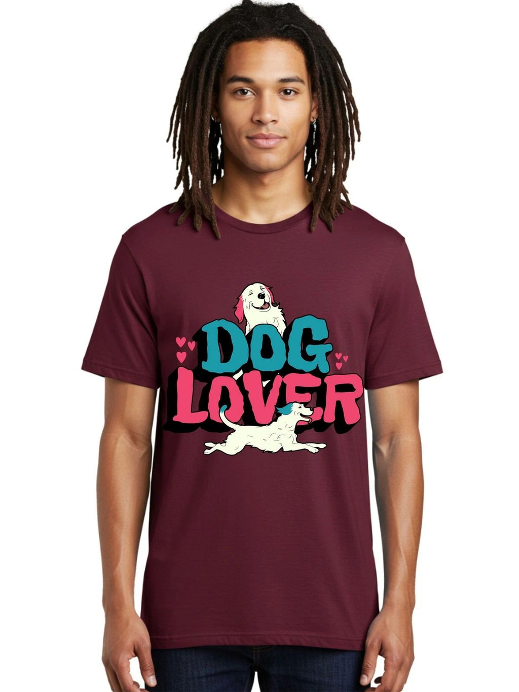 Dog-Lover Mens Graphic Tee,100% Cotton,Casual Summer Wear
