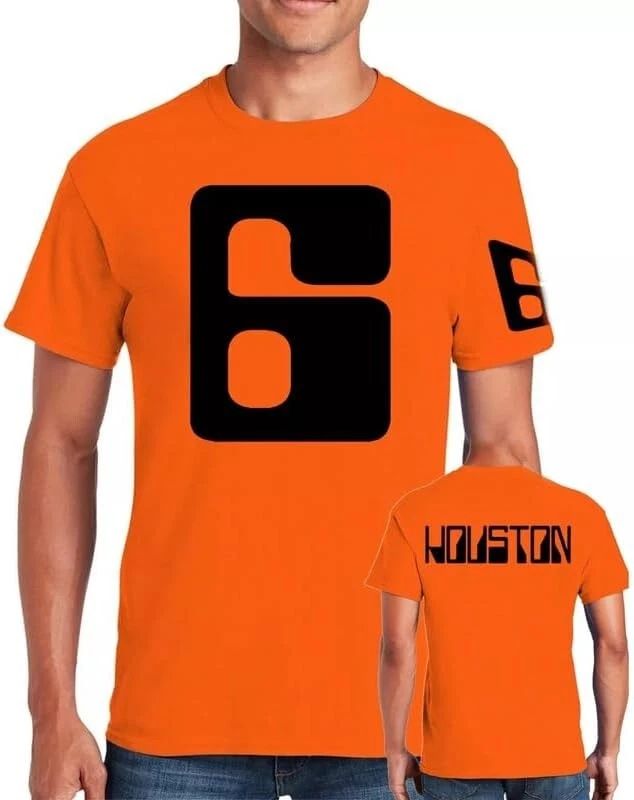 ROLLERBALL 6 NOUSTON ORANGE T SHIRT MENS JAMES CAAN SCI FI MOVIE FANCY DRESS FUN