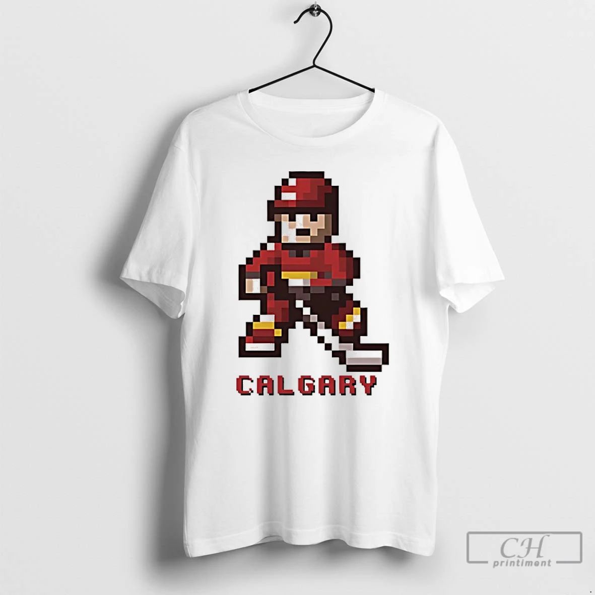 Classic Calgary Flames Hockey 8 Bit Retro Baller T Shirts