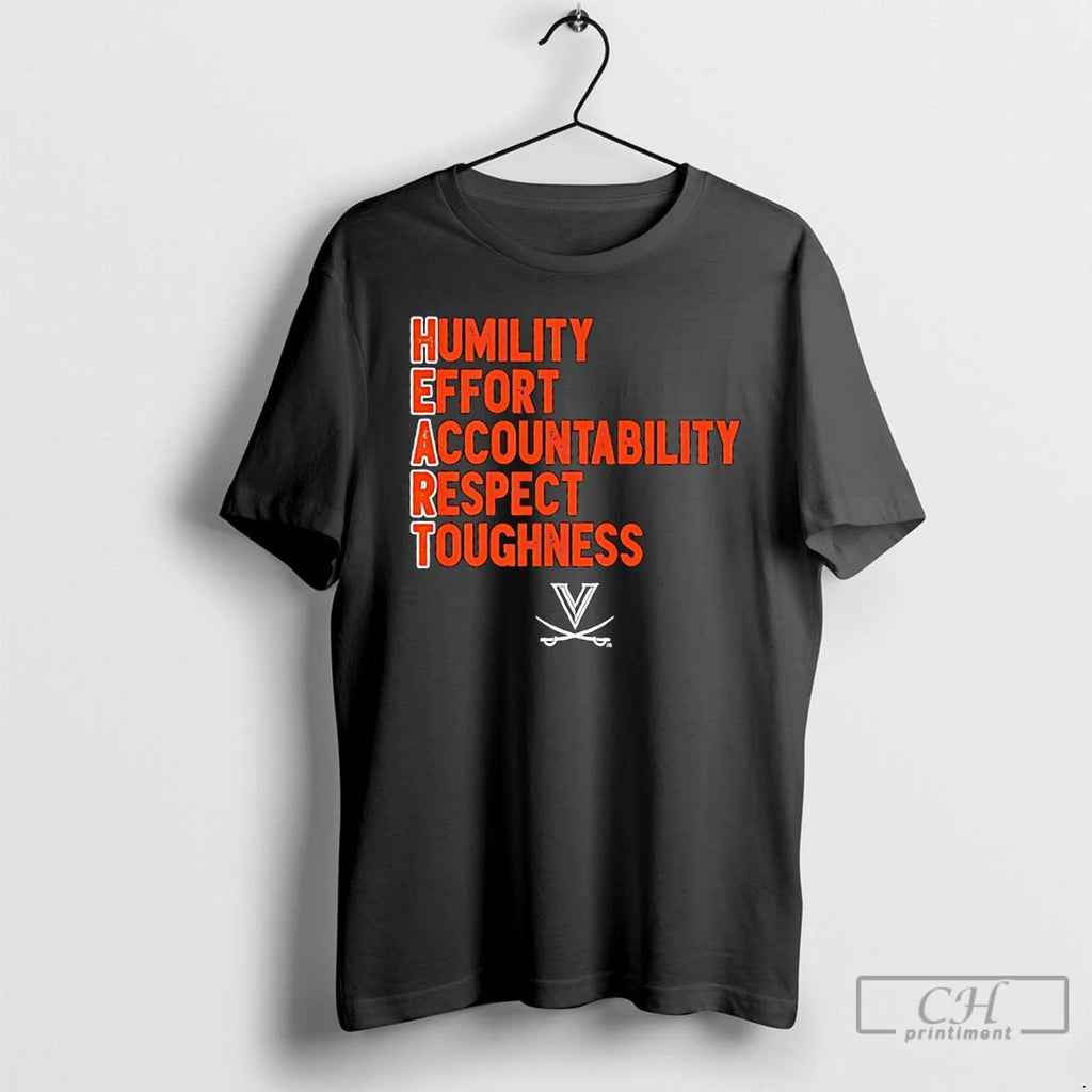 Classic Virginia Football Heart About Humility Effort Accountability Respect Toughness T Shirts