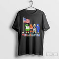 Classic Philadelphia City Sports Mascot Front Of An American Flag