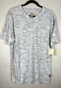 New Ferruche Mens Grey Heathered Cotton Blend V Neck T Shirt Size XL