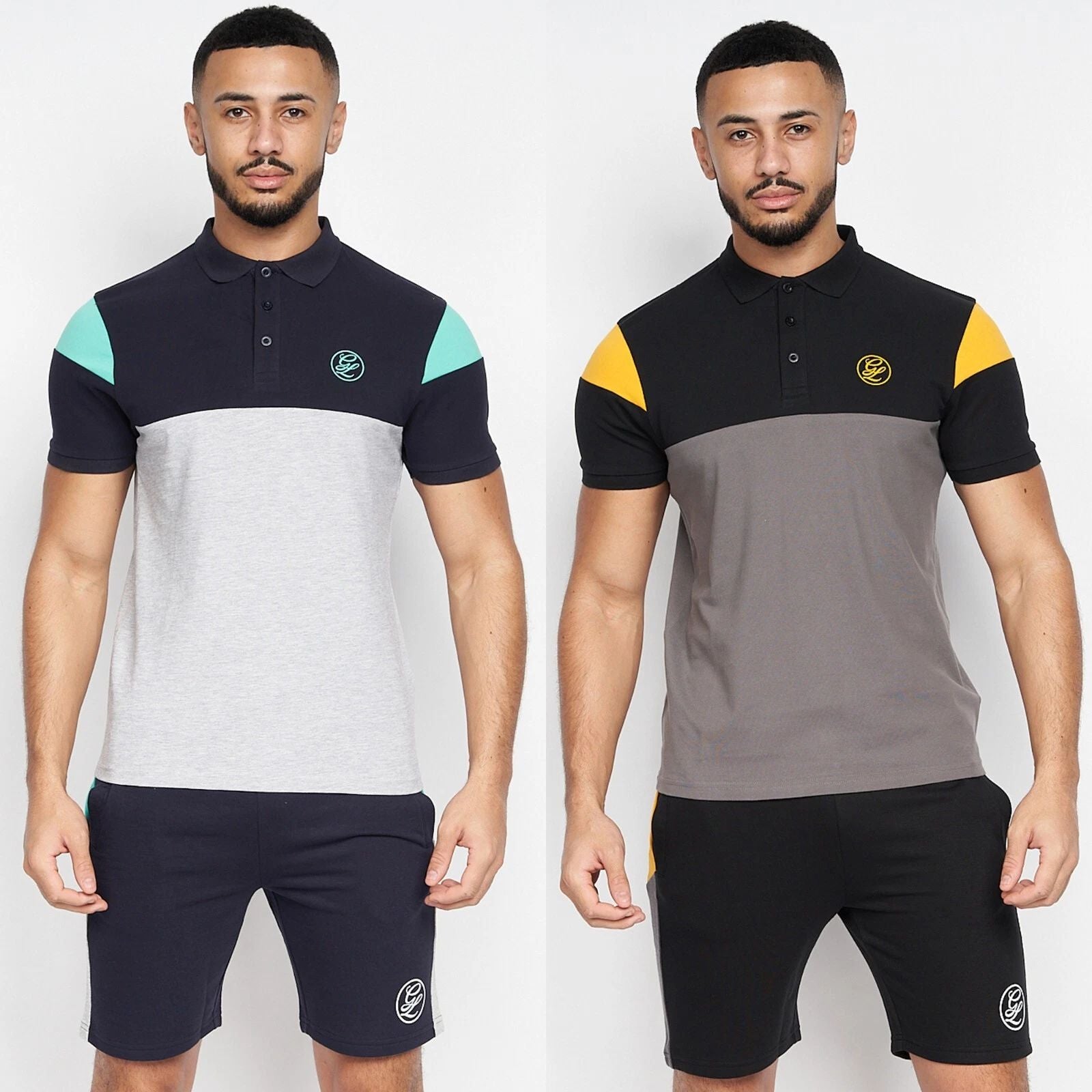 Mens Gym Legend Crosshatch Collared T-Shirt PK Polo Shirt 100% Cotton Casual Top