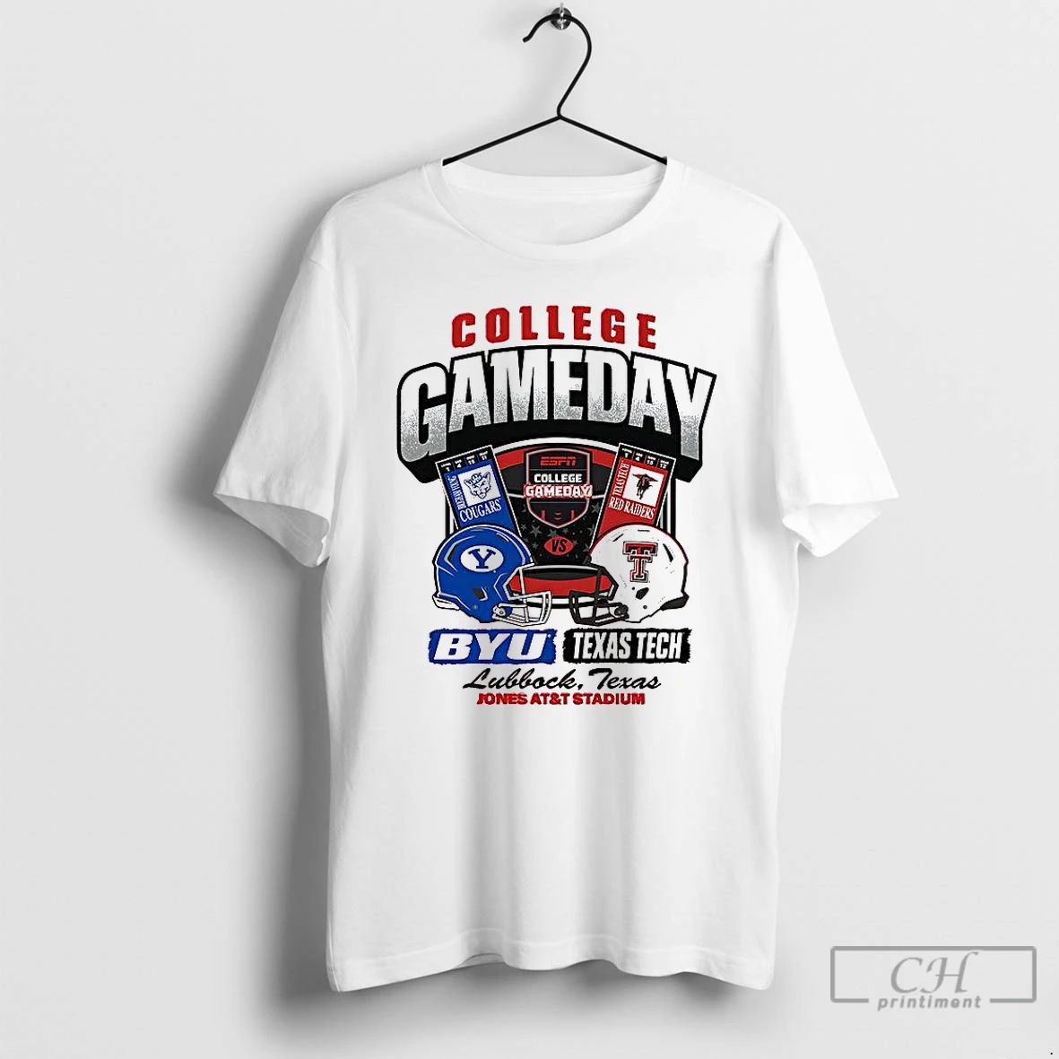 Premium Texas Tech Red Raiders Vs Byu Cougars Ncaa College Gameday Ticket T Shirts