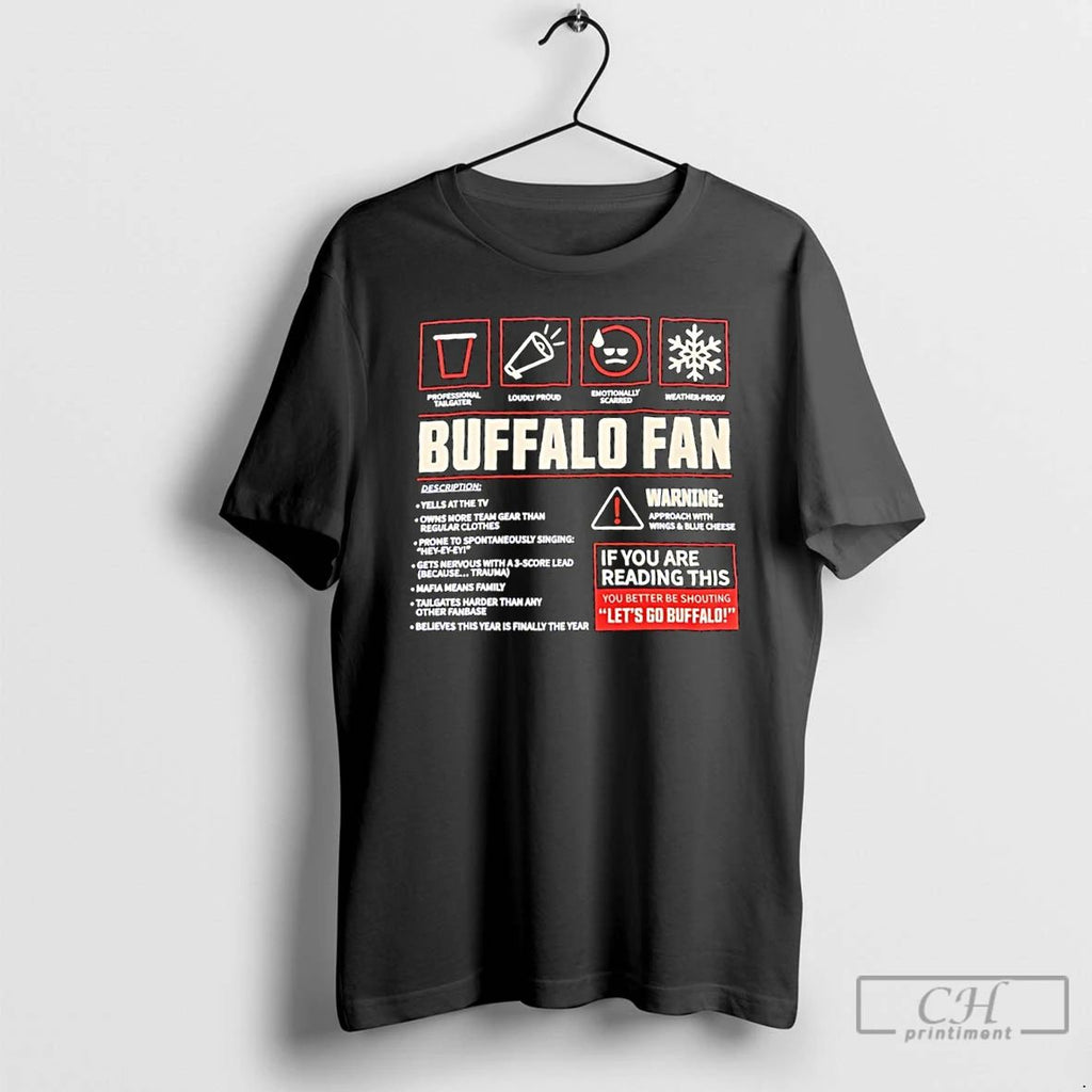 Classic Buffalo Fan Approach With Wings Blue Cheese Lets Go Buffalo T Shirts