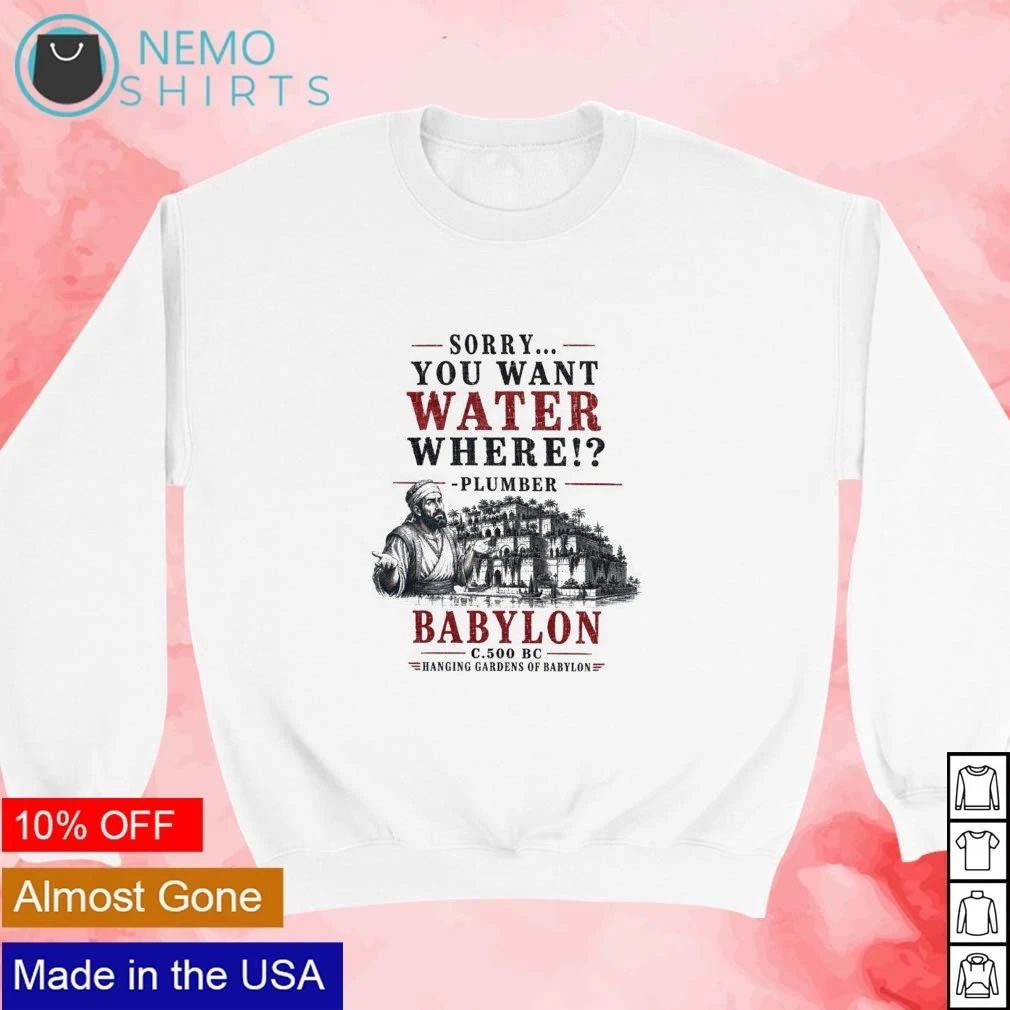 Plumber Sorry You Want Water Where Babylon C.500 BC shirt