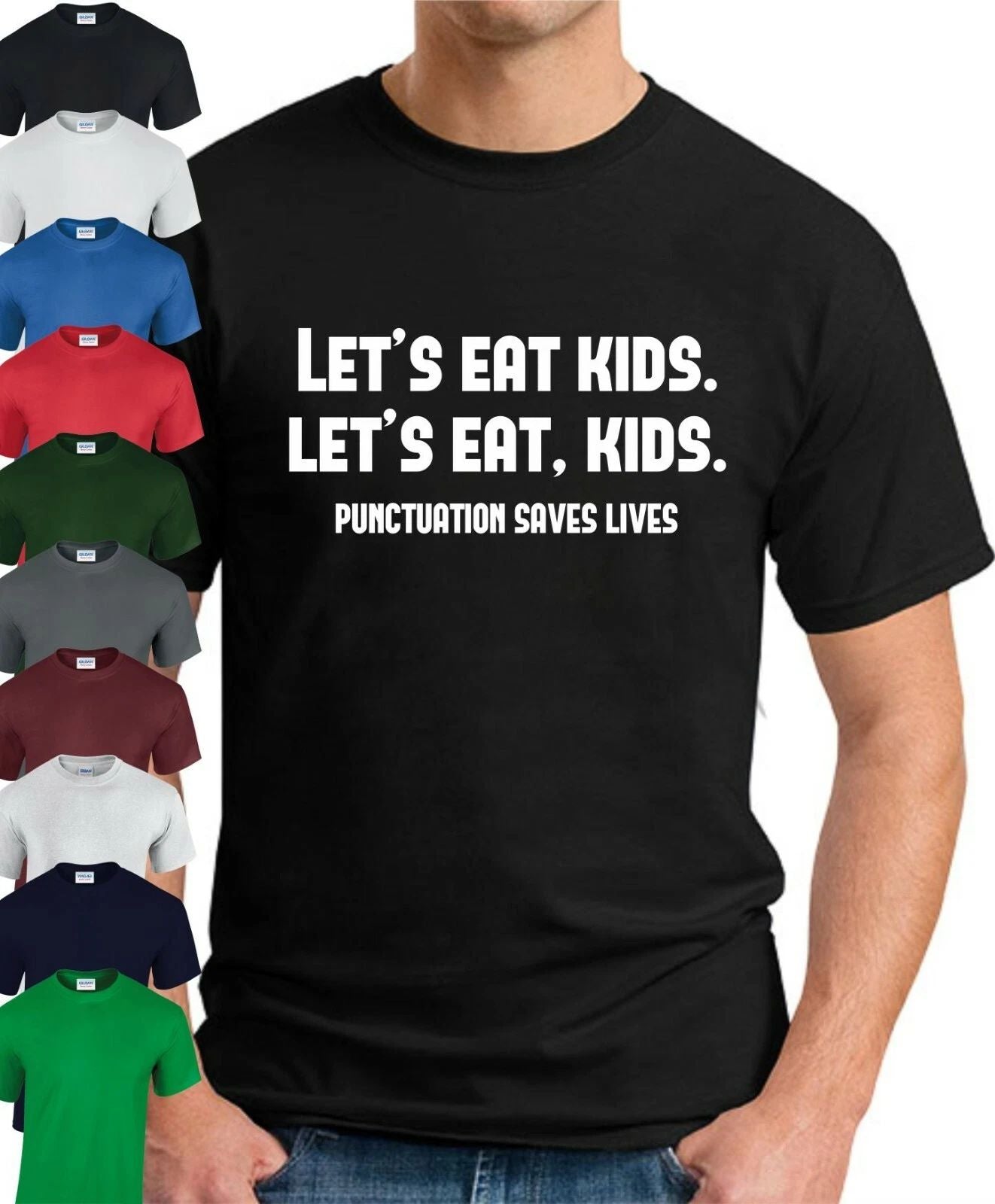 PUNCTUATION SAVES LIVES T-SHIRT > Funny Slogan Novelty Mens Geeky Gift Geek